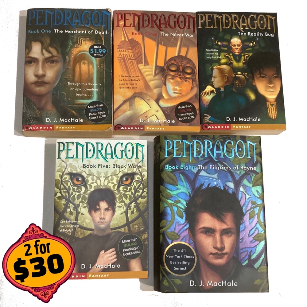 🎉2/30 Set of 5 Pendragon Series YA Novels D.J. MacHale Fantasy Fiction Books